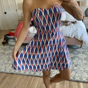 Summer strapless printed dress